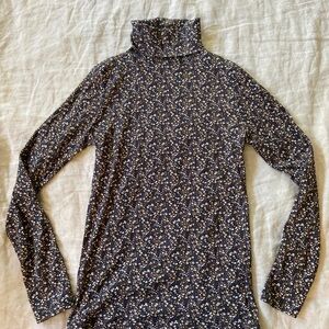 Misha And Puff Navy Floral Long Sleeve Turtleneck